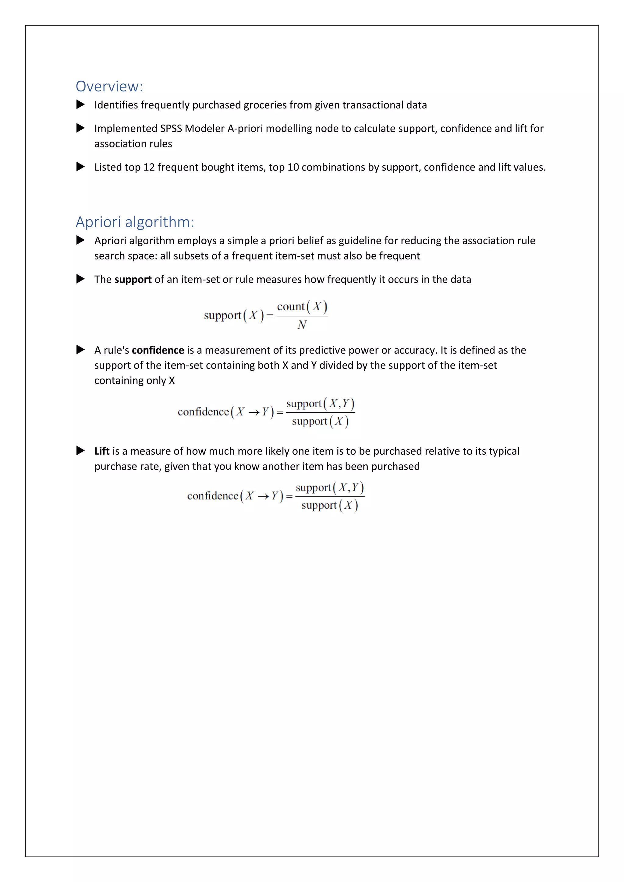 Market basket analysis using apriori algorithm on | PDF