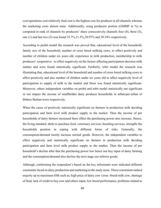 Market chain analysis of milk production 5 final | PDF