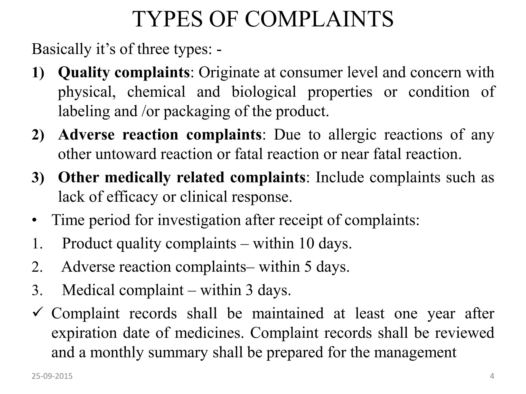 Market complaints and product recall | PPTX