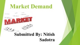 Market Demand
Submitted By: Nitish
Sadotra
 