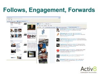 Follows, Engagement, Forwards
 