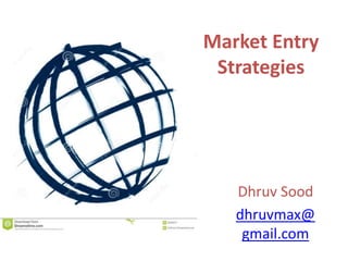 Market Entry
Strategies
Dhruv Sood
dhruvmax@
gmail.com
 