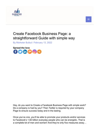 Create Facebook Business Page: a straightforward Guide with simple way
