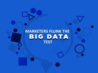 MARKETERS FLUNK THE
TEST
 