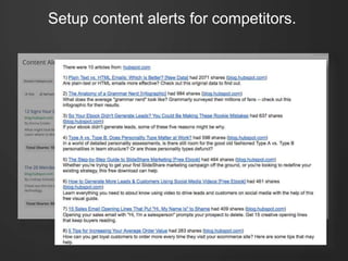 Setup content alerts for competitors.
 