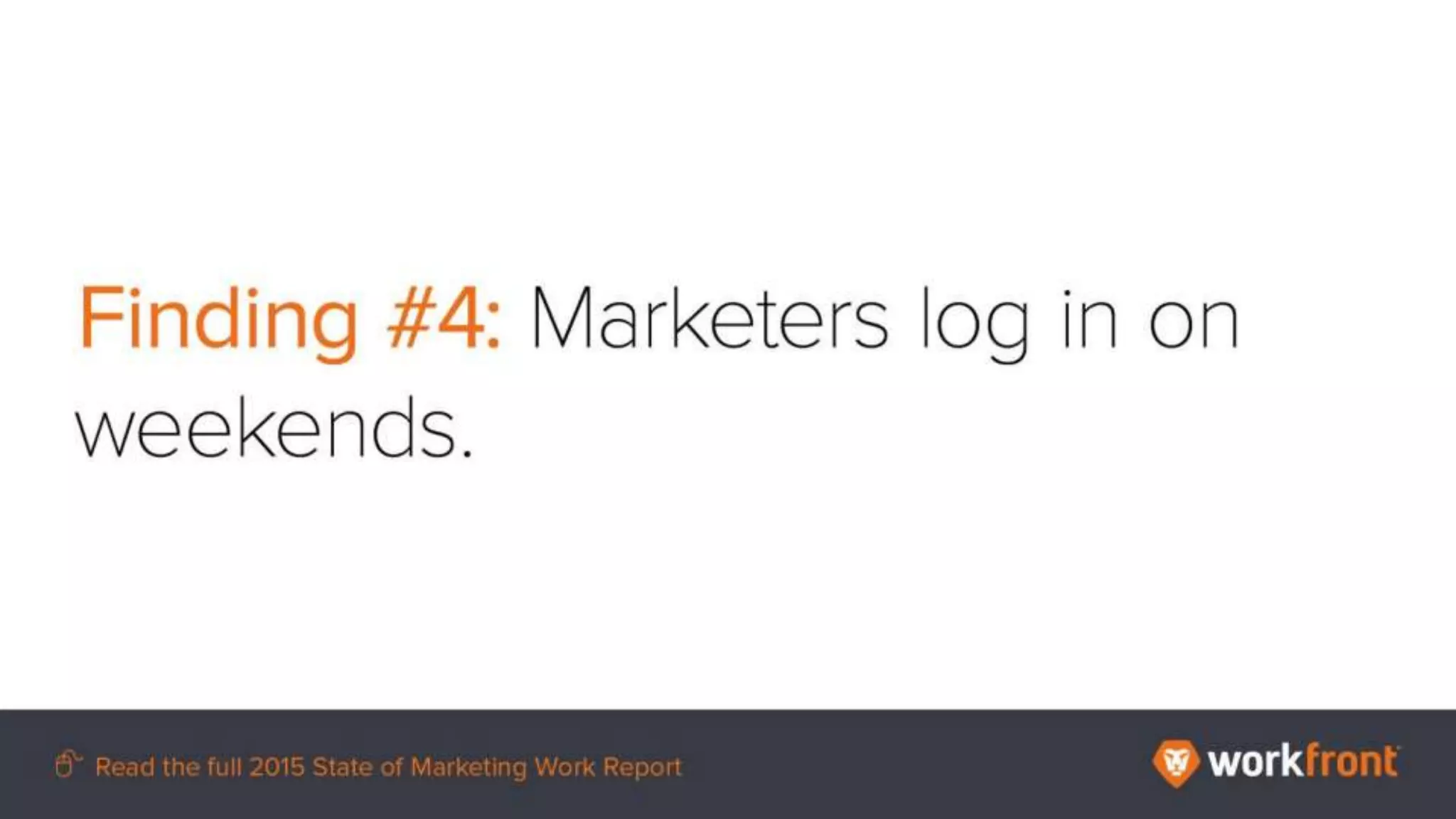 Finding #4: Marketers log in on weekends.
 