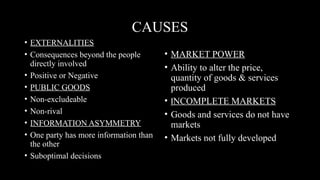 MARKET FAILURE - MEANING, CAUSES AND SOLUTIONS | PPTX