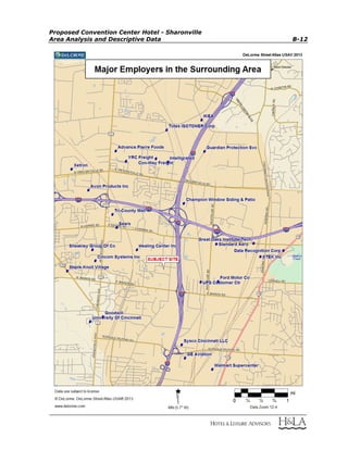 Proposed Convention Center Hotel - Sharonville
Area Analysis and Descriptive Data B-12
 