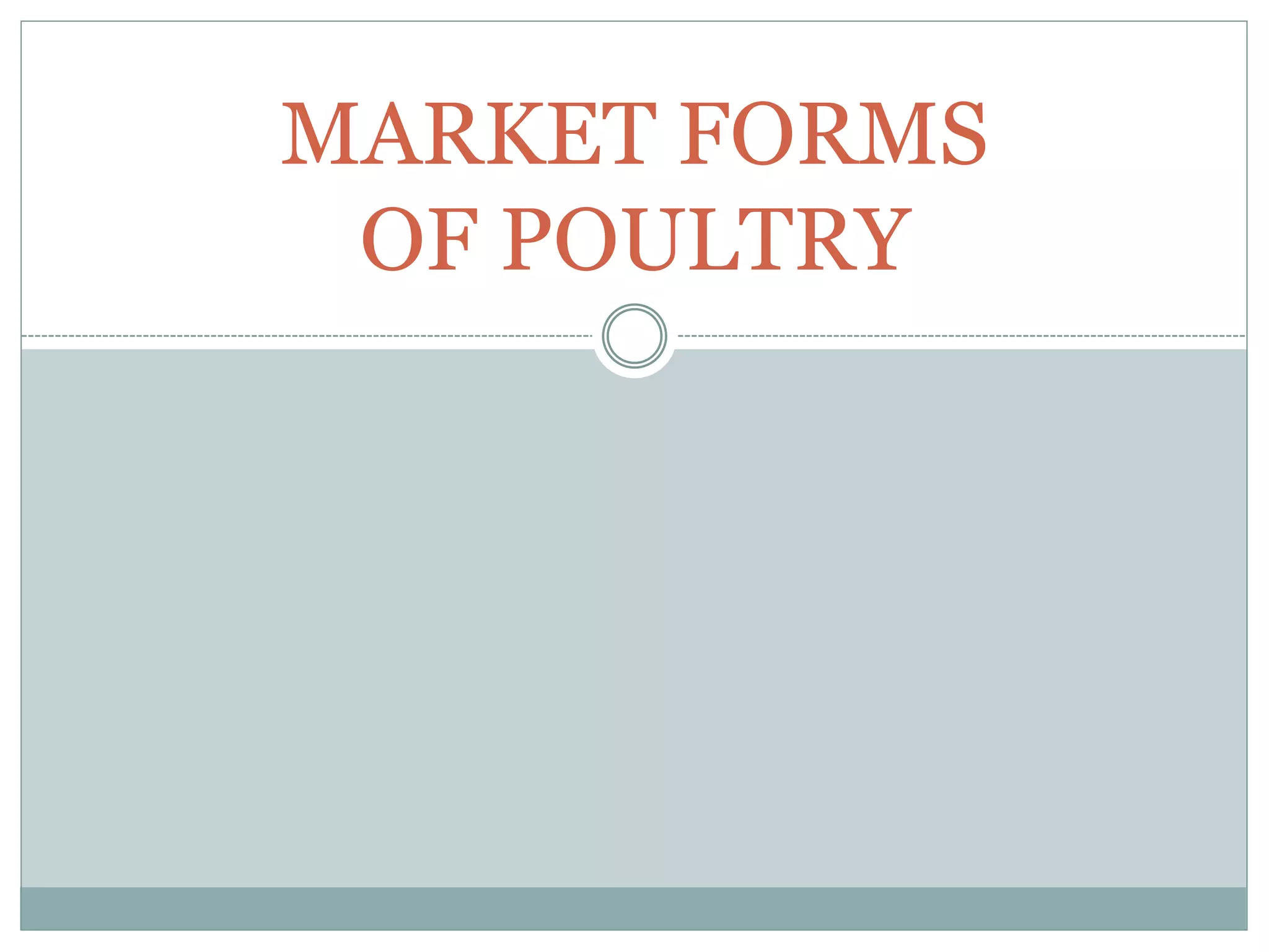 Market forms of Poultry PPT