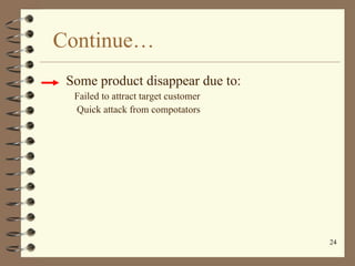 Continue… Some product disappear due to: Failed to attract target customer Quick attack from compotators 
