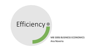 Efficiency
MB 5006 BUSINESS ECONOMICS
Ana Noveria
 