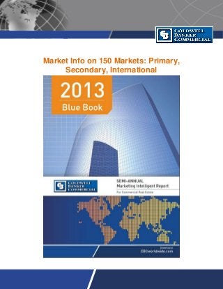 Market Info on 150 Markets: Primary,
Secondary, International
 