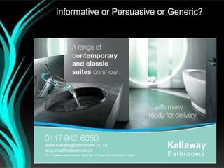 Informative or Persuasive or Generic?
 