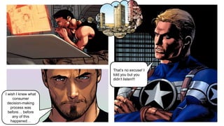 I wish I knew what
consumer
decision-making
process was
before… before
any of this
happened…
That’s no excuse! I
told you but you
didn’t listen!!!
 