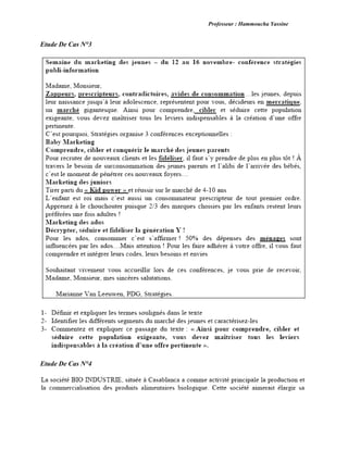 Professeur : Hammoucha Yassine
Etude De Cas N°3

Etude De Cas N°4
 