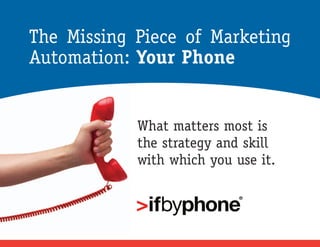 WHITE PAPER
Tracking Phone Leads:
The Missing Piece of
Marketing Automation
 