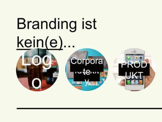Branding ist kein(e)...
Logo PRODUKT
Identity
Corporate
 