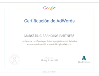 Marketing Branding Certificacion Google Ads