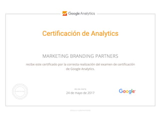 Marketing Branding Certificacion Google Analytics 2017