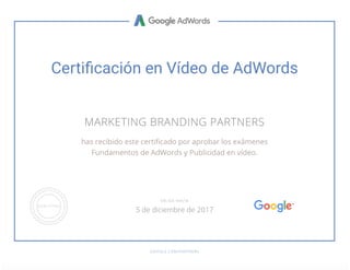 Marketing Branding Certificacion Video Youtube Google Ads
