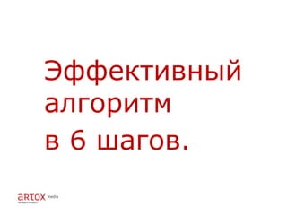Эффективный
алгоритм
в 6 шагов.
 