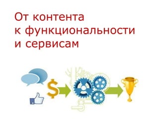 От контента
к функциональности
и сервисам
 