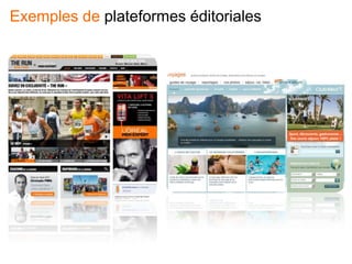 Exemples de plateformes éditoriales
 