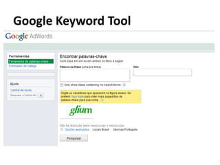 Google Keyword Tool
 