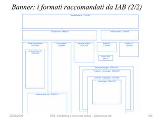 Banner: i formati raccomandati da IAB (2/2)




22/02/2008   CIM - Marketing e comunità online – paolocosta.net   165