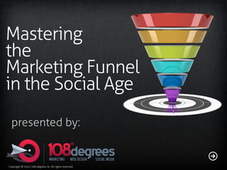 Mastering
the
Marketing Funnel
in the Social Age
  presented by:


Copyright © 2012 108 degrees, llc. All rights reserved.
 