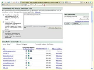 Campanha segmentada por sites Categorias Tópicos URL 
