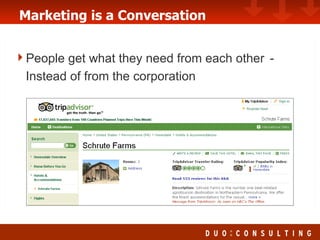 Marketing is a Conversation People get what they need from each other -  Instead of from the corporation 