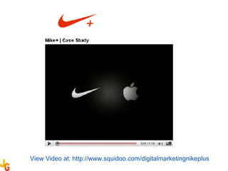 View Video at: http://www.squidoo.com/digitalmarketingnikeplus 