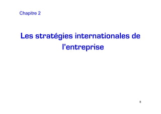 Chapitre 2

Les stratégies internationales de
l’entreprise

8

 