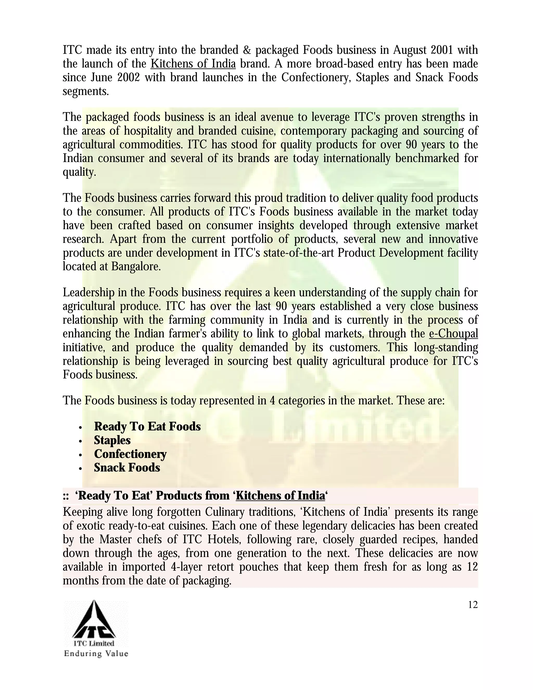 Marketing Management Project Itc Aashirvaad Atta