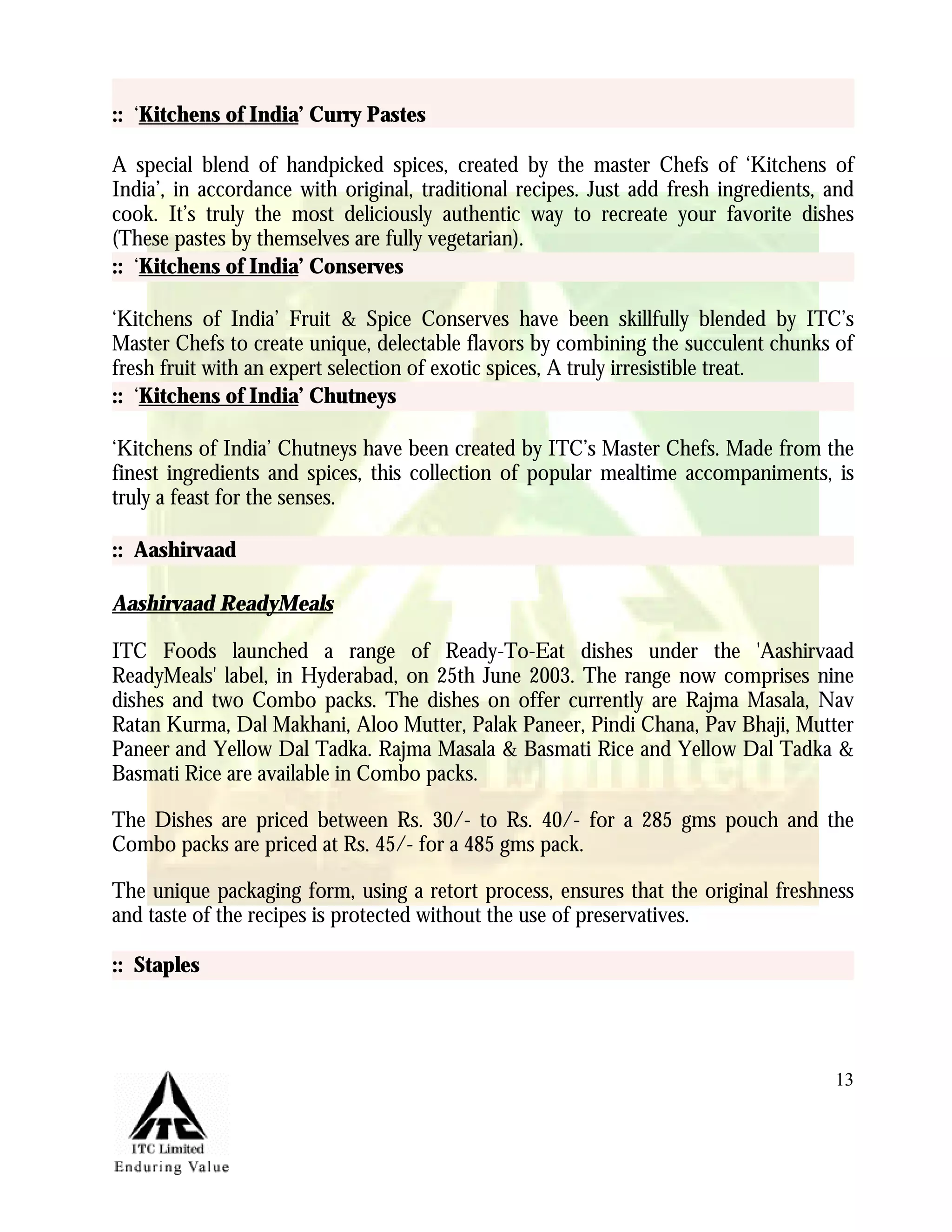 Marketing Management Project Itc Aashirvaad Atta