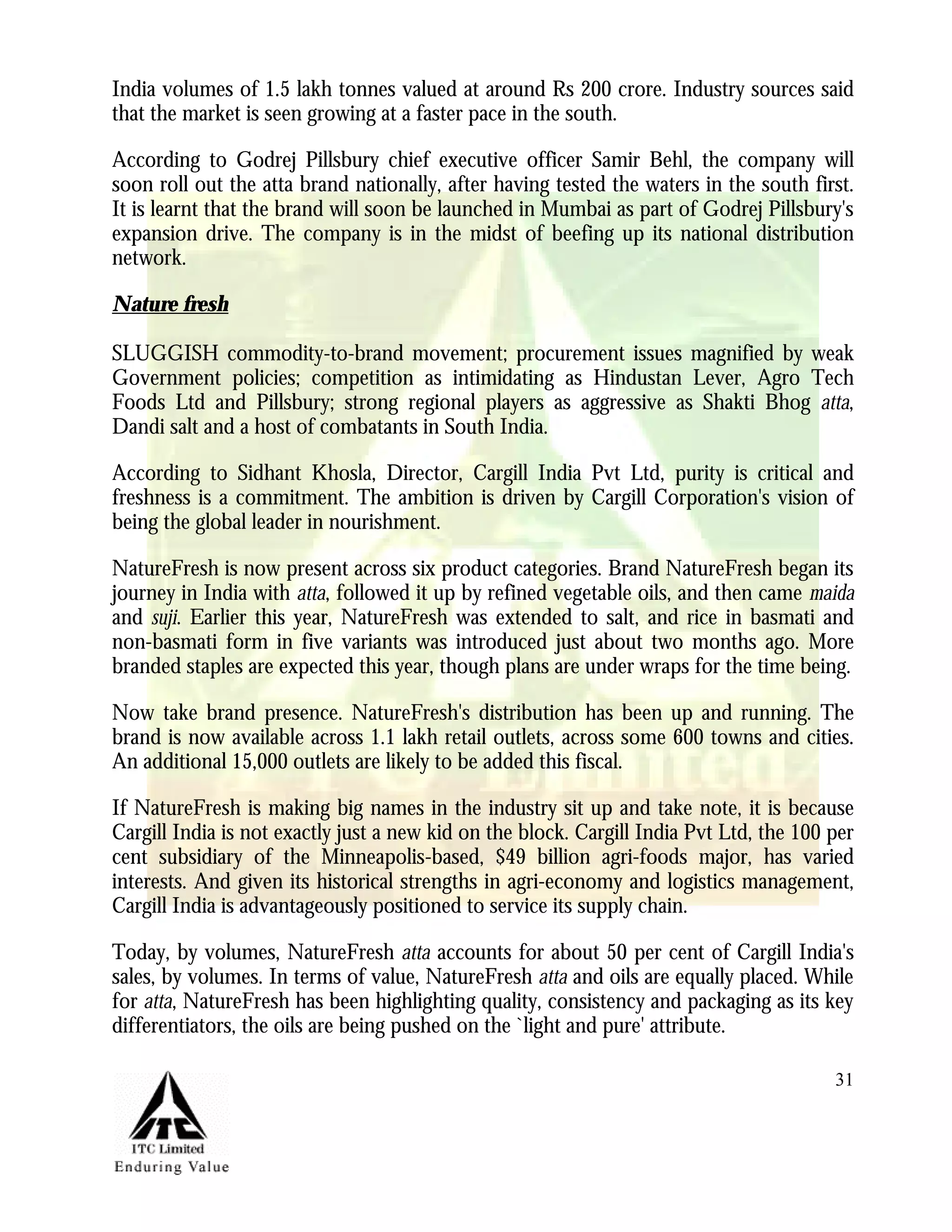 Marketing Management Project Itc Aashirvaad Atta