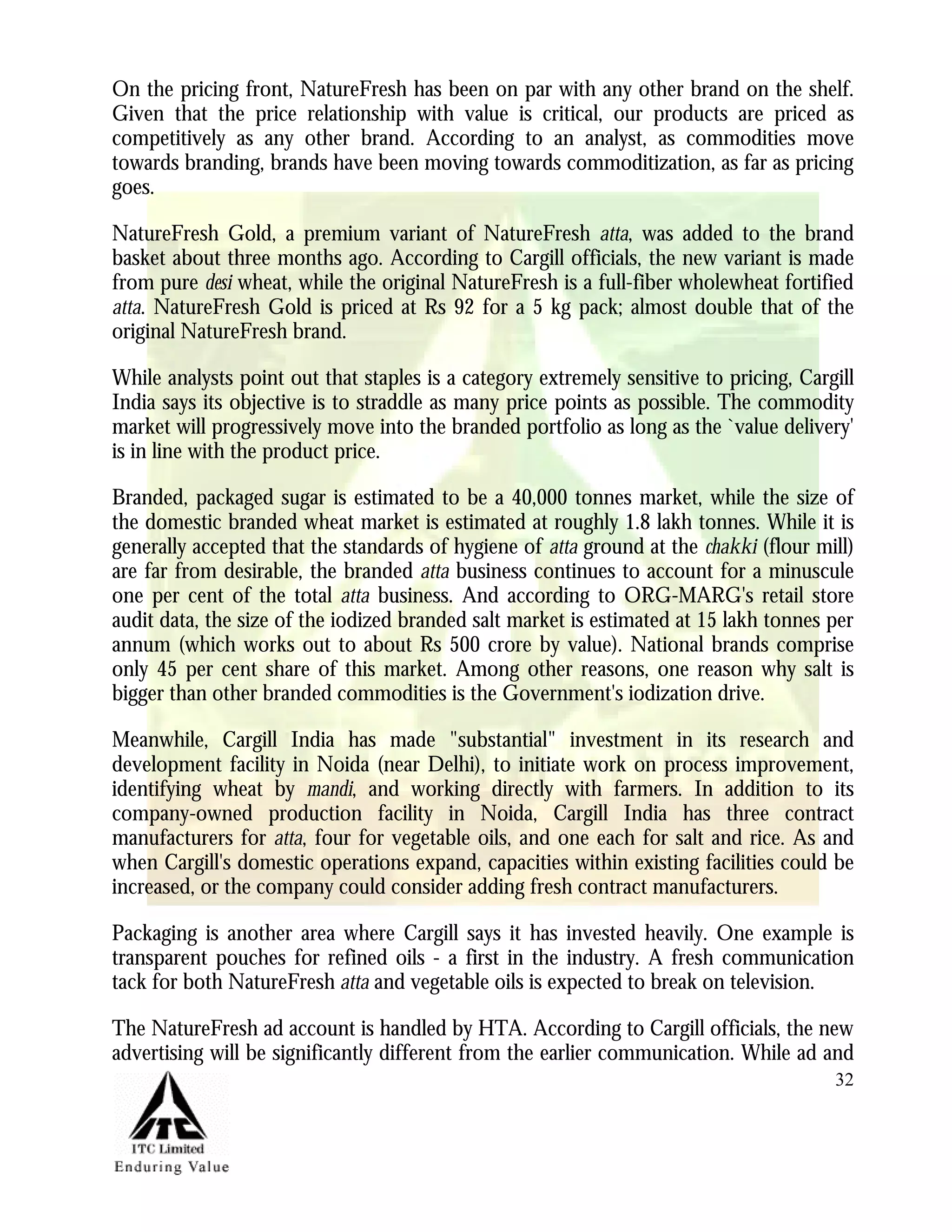 Marketing Management Project Itc Aashirvaad Atta