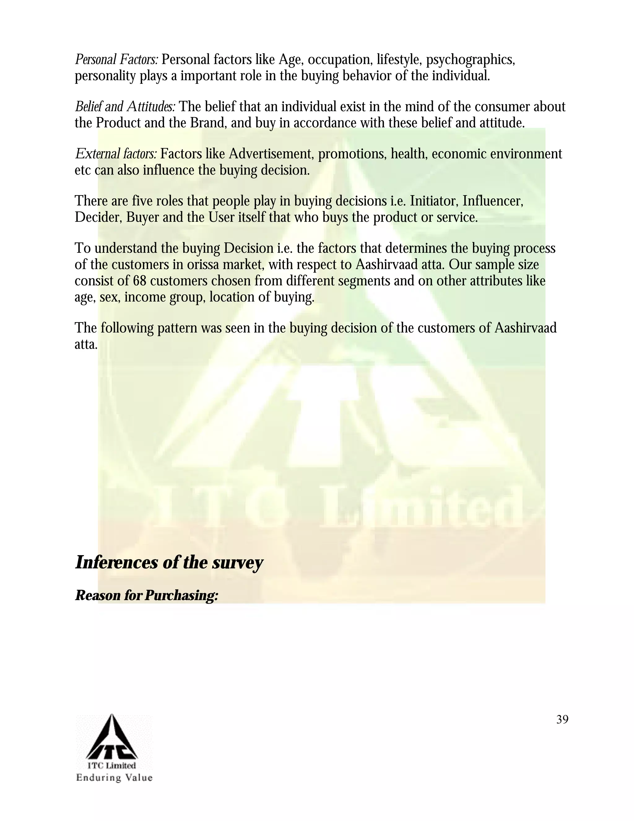 Marketing Management Project Itc Aashirvaad Atta