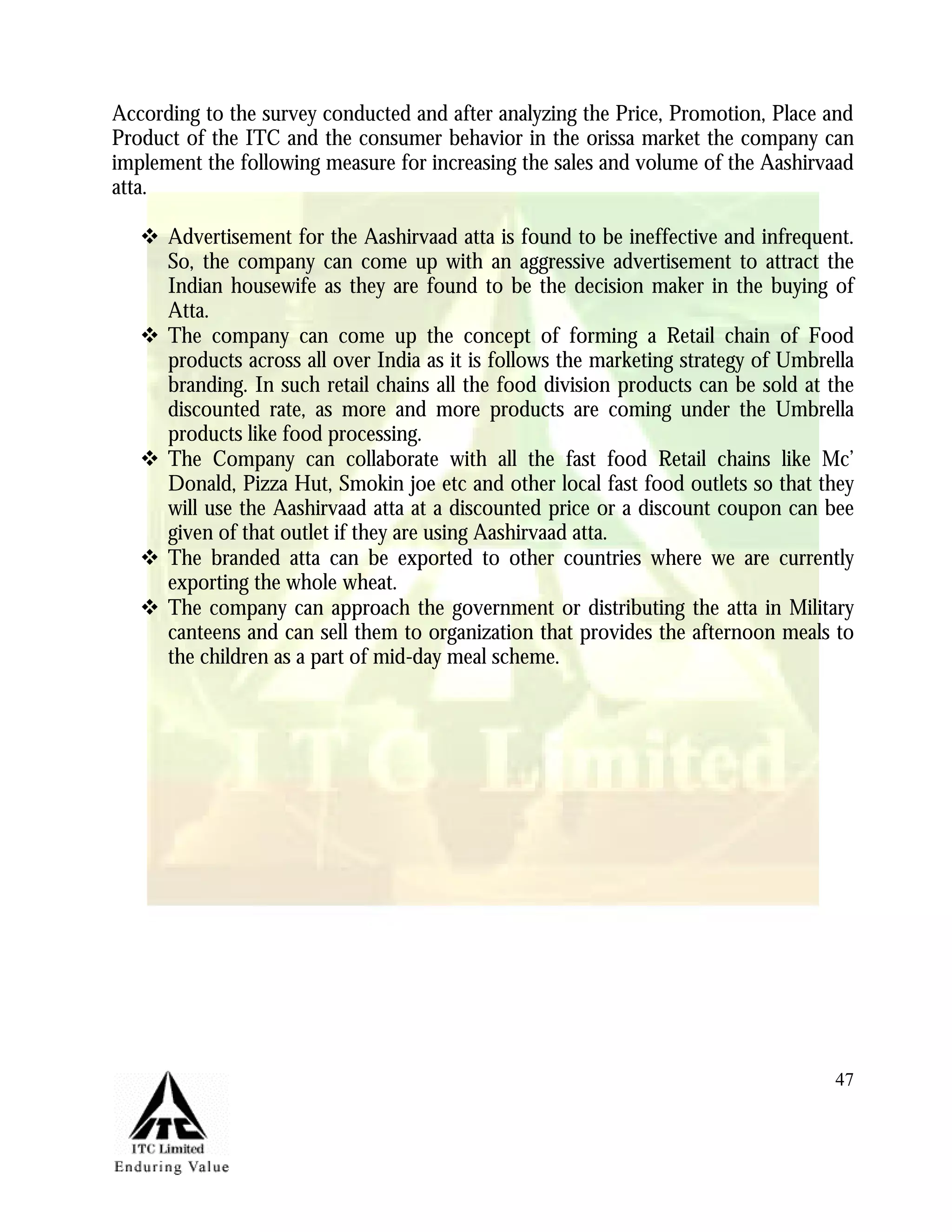 Marketing Management Project Itc Aashirvaad Atta