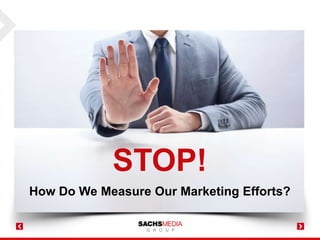 STOP!
How Do We Measure Our Marketing Efforts?
 