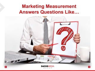 Marketing Measurement
Answers Questions Like…
 