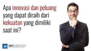 Apa innovasi dan peluang
yang dapat diraih dari
kekuatan yang dimiliki
saat ini?
 