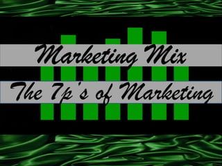 Marketing Mix
The 7p’s of Marketing
 
