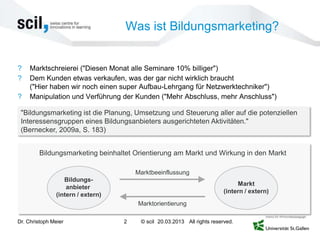 Der Marketing-Mix im Bildungsmarketing