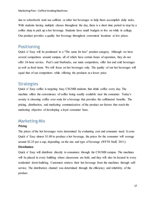 Marketing plancoffeevendingmachines