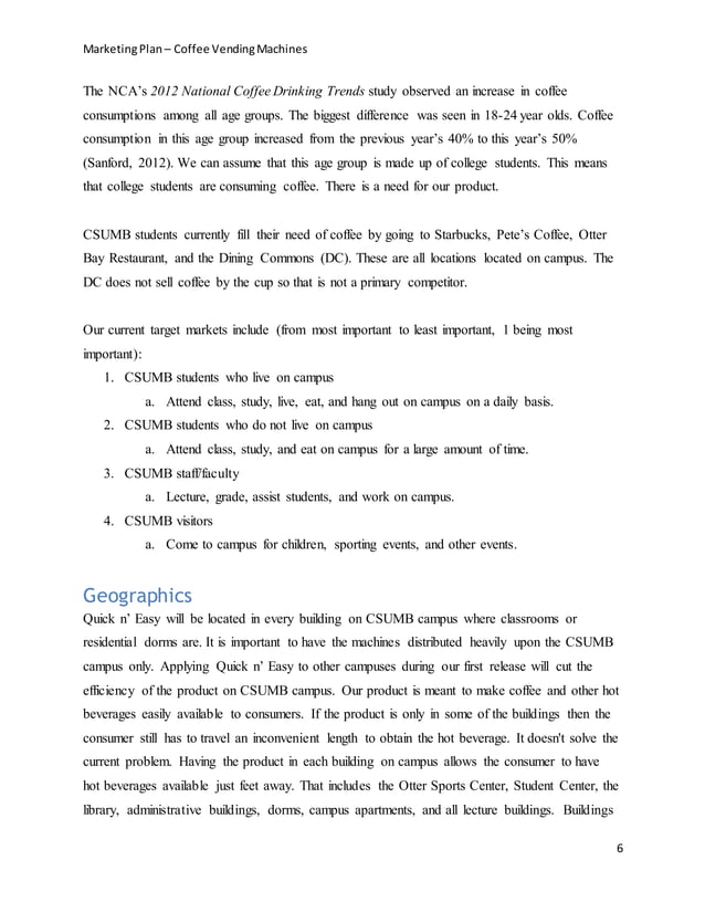 Marketing plancoffeevendingmachines