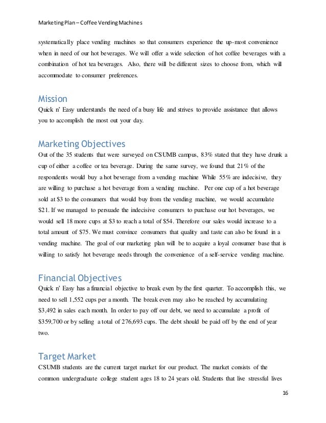 Marketing plancoffeevendingmachines