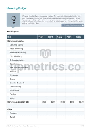 Marketing Plan For Small Businesses and Entrepreneurs | PDF
