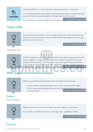 Marketing plan for small business template | PDF